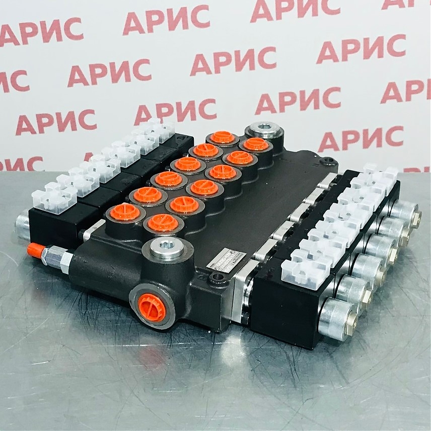 Гидрораспределитель 06Z80 AAAAAA ES3 24 VDC G Badestnost (Болгария), шестисекционный, электромагнитное управление 24 В
