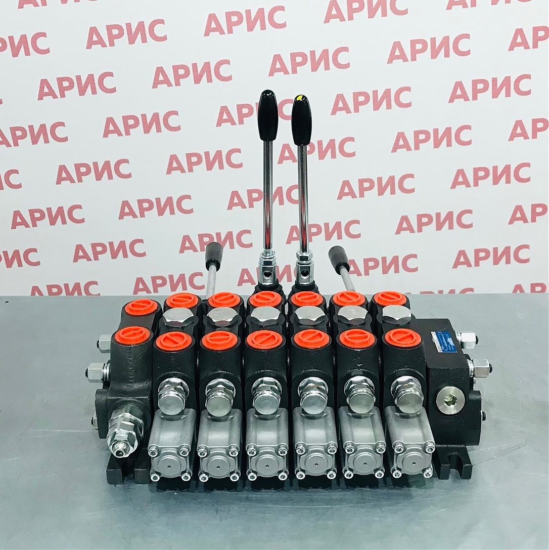 Гидрораспределитель DCV100/E2(200bar)-6OT-1(1+2,5+6)КИТАЙ(аналог 6PC100 N2)с джойстиками и клапанами